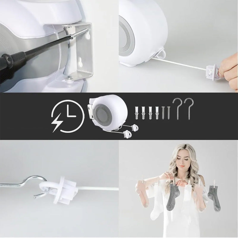 📢📢50% OFF !! ⏰Invisible retractable dual-line clothesline