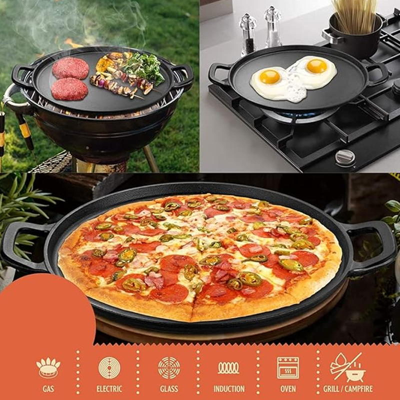 📢📢40% OFF !! ⏰Non-Stick Cast Iron Griddle Pan with Handles