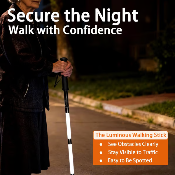 📢📢30% OFF !! ⏰Luminous Tactical Trekking Poles – LED Lightweight Foldable Hiking Sticks