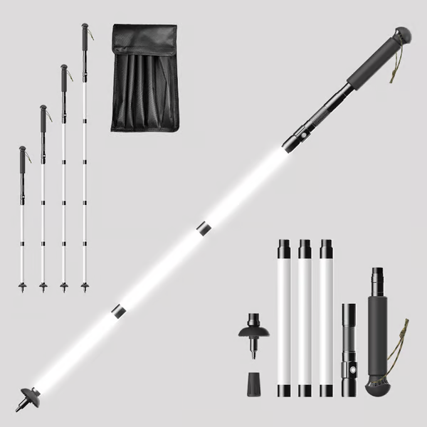 📢📢30% OFF !! ⏰Luminous Tactical Trekking Poles – LED Lightweight Foldable Hiking Sticks