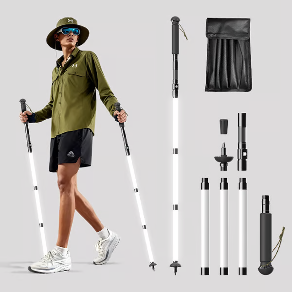 📢📢30% OFF !! ⏰Luminous Tactical Trekking Poles – LED Lightweight Foldable Hiking Sticks