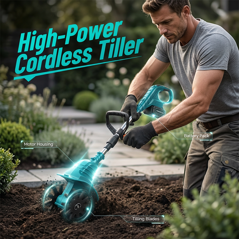 📢📢30% OFF !! ⏰ordless Electric Garden Tiller & Cultivator