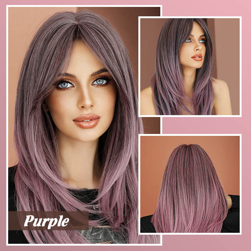 📢📢40% OFF !! ⏰Nice gift*Wig long hair Layered bangs wigs