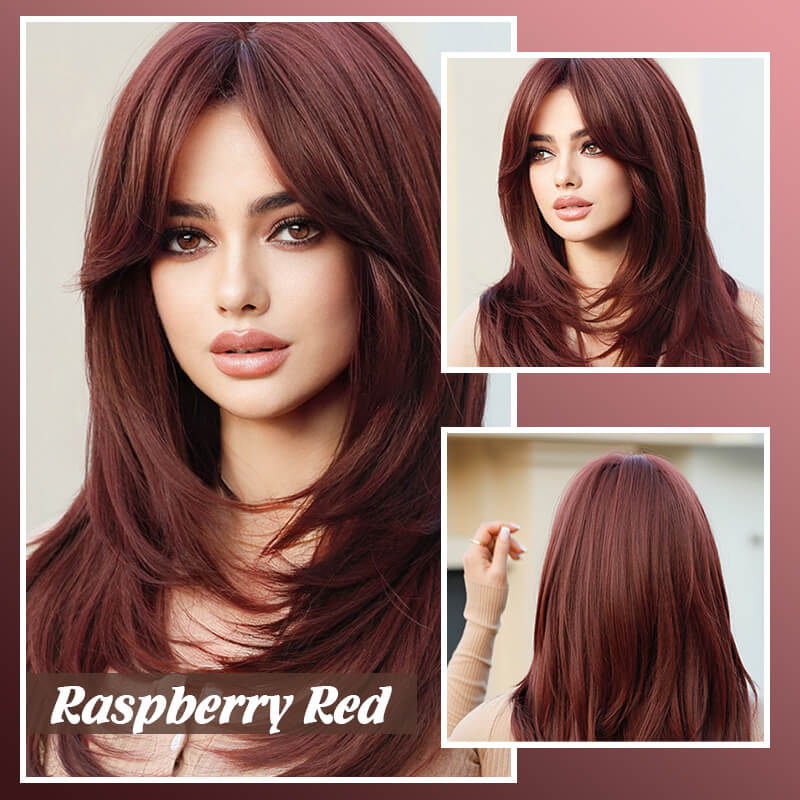 📢📢40% OFF !! ⏰Nice gift*Wig long hair Layered bangs wigs