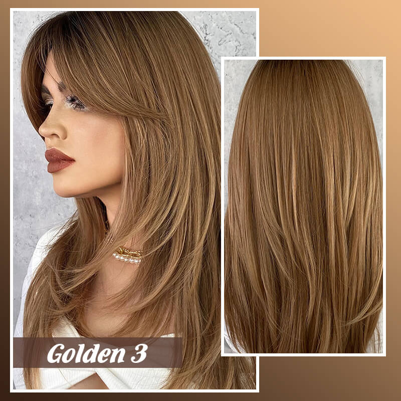📢📢40% OFF !! ⏰Nice gift*Wig long hair Layered bangs wigs