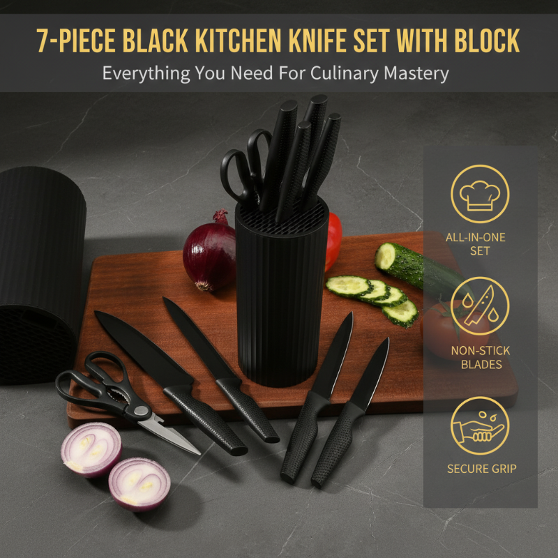 📢📢30% OFF !! ⏰Modern 7-in-1 Kitchen Knife & Scissors Set