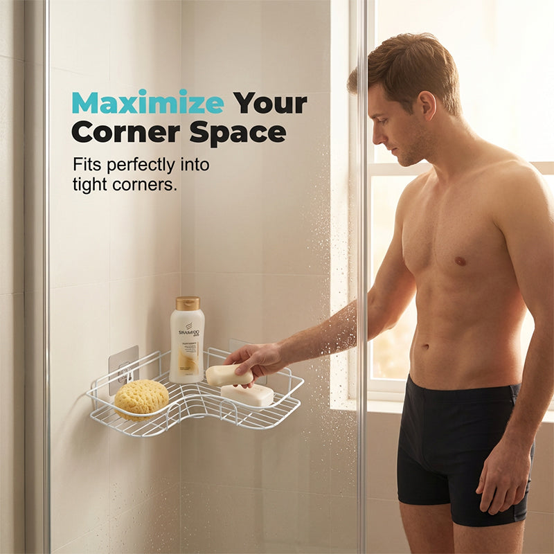 📢📢50% OFF !! ⏰Space-Saving No-Drill Corner Shower Caddy