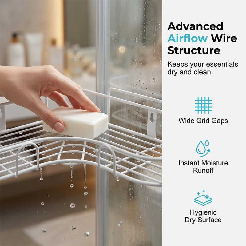 📢📢50% OFF !! ⏰Space-Saving No-Drill Corner Shower Caddy