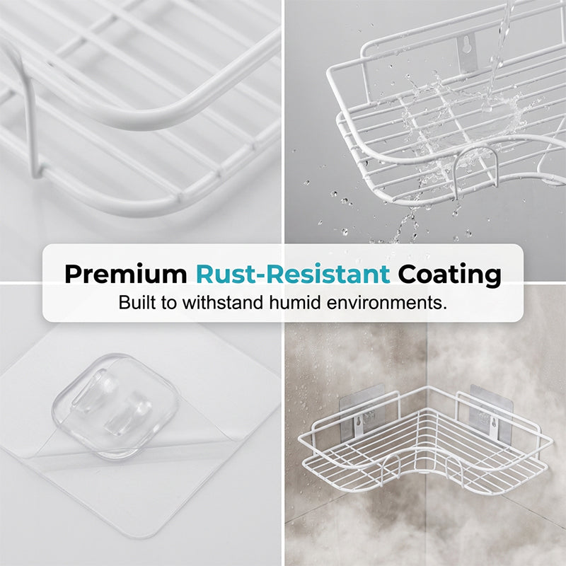 📢📢50% OFF !! ⏰Space-Saving No-Drill Corner Shower Caddy