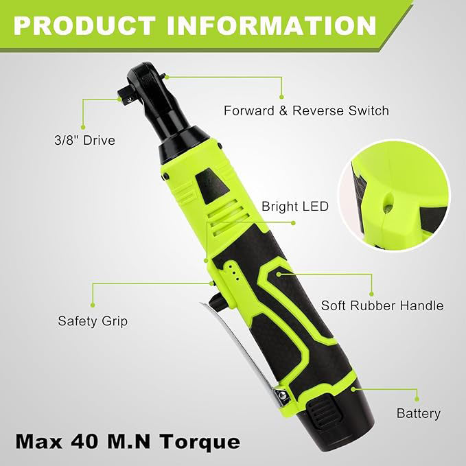 📢📢35% OFF !! ⏰🔒 Wireless Electric Ratchet Wrench Set