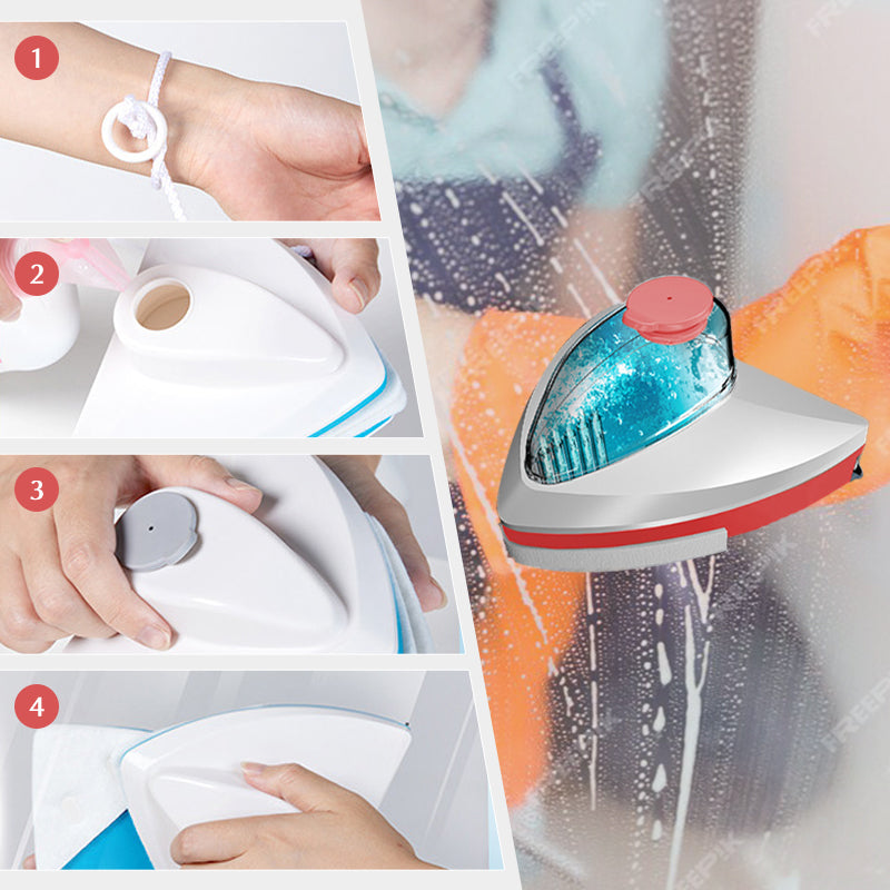📢📢40% OFF !! ⏰Magnetic Automatic Water Double-layer Glass Window Cleaning Tool