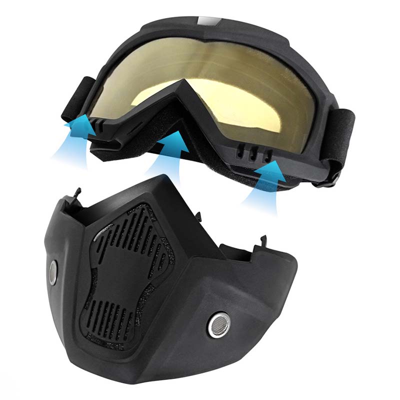 📢📢50% OFF !! ⏰Unisex Motorcycle Goggles with Detachable Face Mask