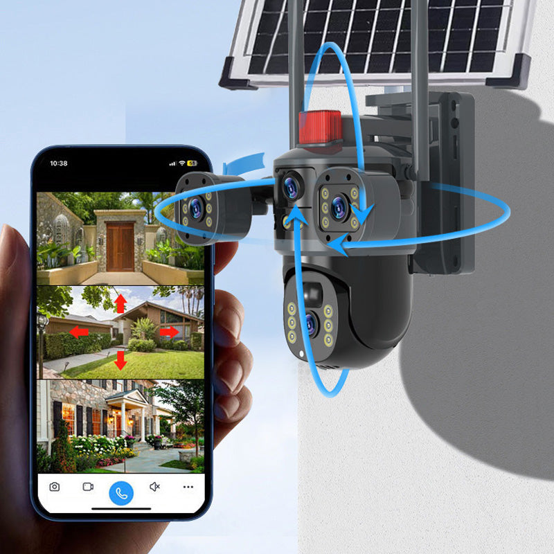 📢📢40% OFF !! ⏰Triple-Lens Solar 360° Dome Camera