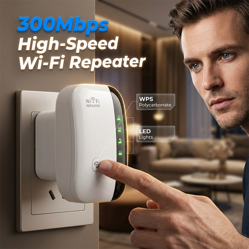 📢📢50% OFF !! ⏰300Mbps Wi-Fi Repeater & Signal Booster