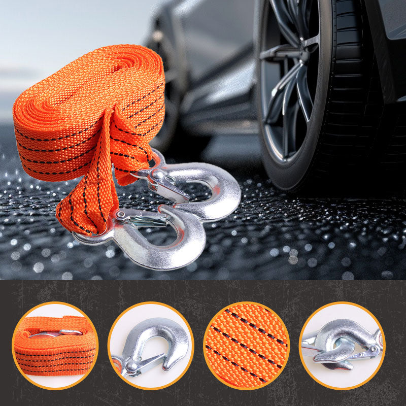 📢📢50% OFF !! ⏰13ft Car Tow Strap with Hooks & 3 Tons Capacity