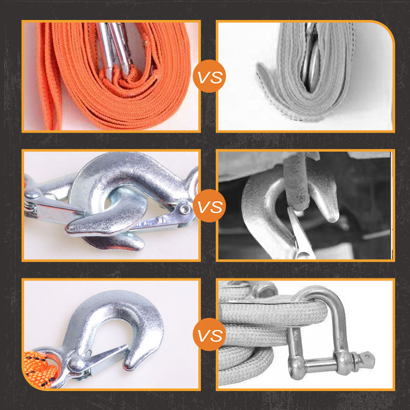 📢📢50% OFF !! ⏰13ft Car Tow Strap with Hooks & 3 Tons Capacity