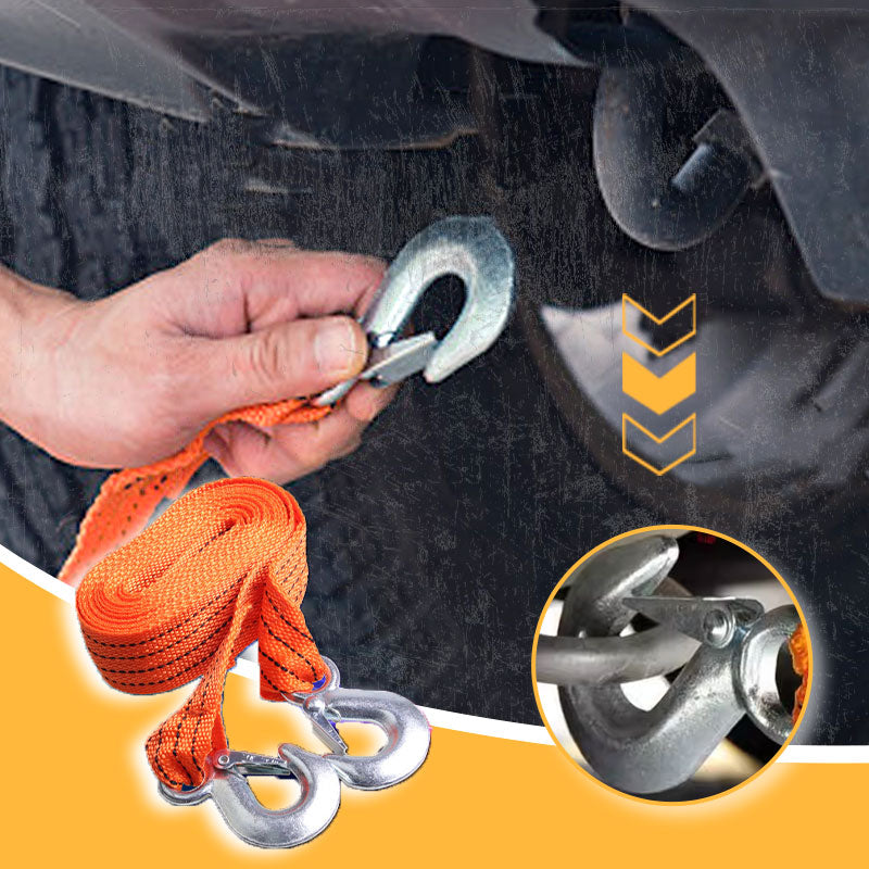 📢📢50% OFF !! ⏰13ft Car Tow Strap with Hooks & 3 Tons Capacity