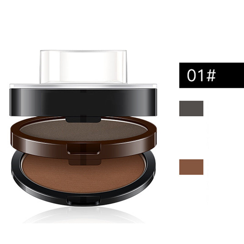 💄50% OFF NOW ! 🖌️2-Color Waterproof Eyebrow Stamp Powder Kit, Smudge-Proof Quick Natural Full Brow Makeup with Dual-End Brush