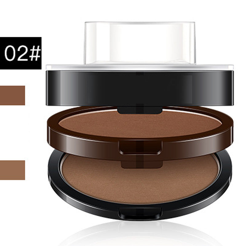 💄50% OFF NOW ! 🖌️2-Color Waterproof Eyebrow Stamp Powder Kit, Smudge-Proof Quick Natural Full Brow Makeup with Dual-End Brush