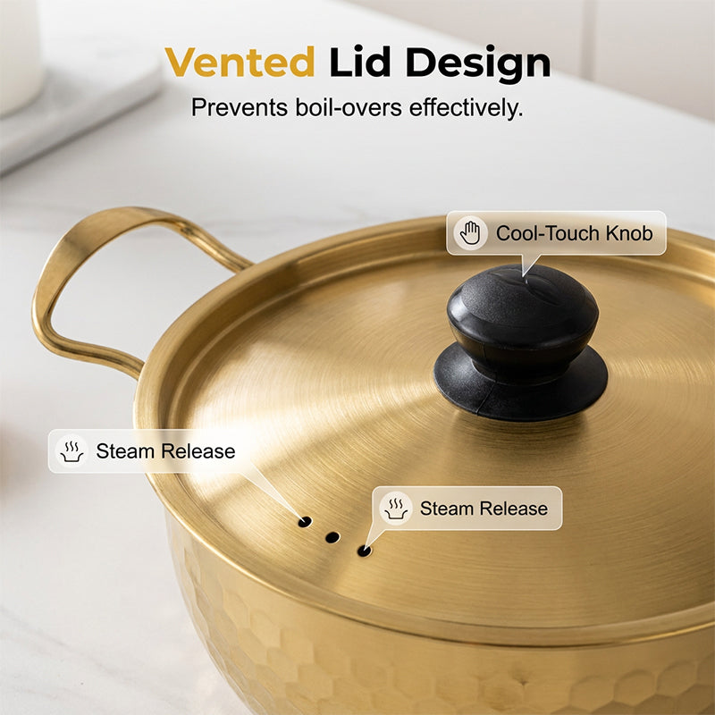 📢📢50% OFF !! ⏰Thickened Stainless Steel Hammered Pot