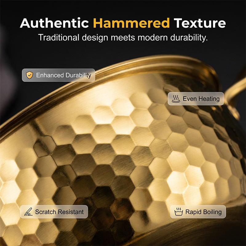 📢📢50% OFF !! ⏰Thickened Stainless Steel Hammered Pot
