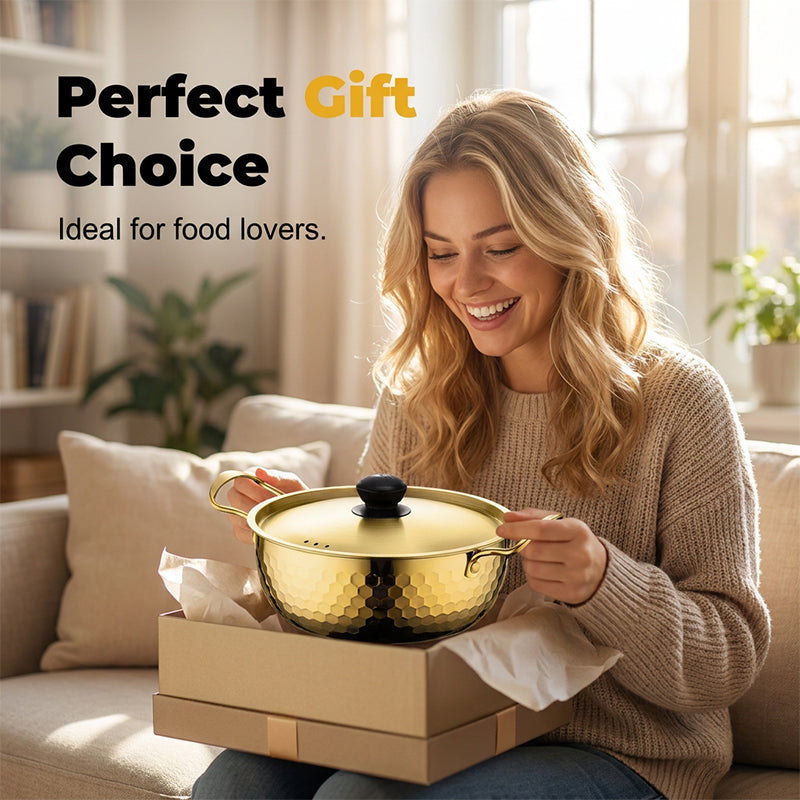 📢📢50% OFF !! ⏰Thickened Stainless Steel Hammered Pot