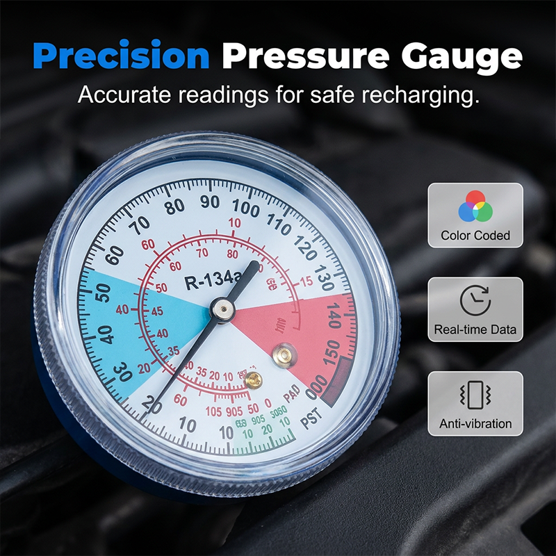 📢📢50% OFF !! ⏰R134a AC Refrigerant Charging Hose with Gauge