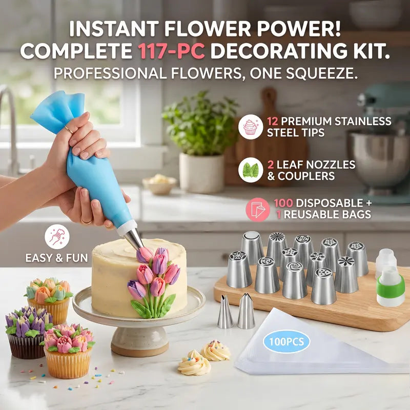 📢📢50% OFF !! ⏰Professional Flower Nozzle Decorating Set