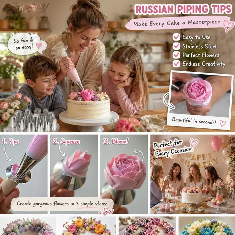 📢📢50% OFF !! ⏰Professional Flower Nozzle Decorating Set