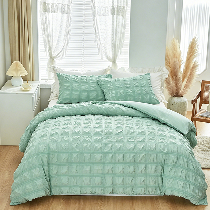 📢📢40% OFF !! ⏰3-Piece Pintuck Textured Duvet Cover Set