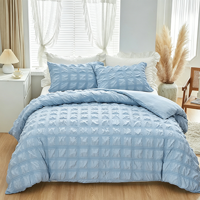 📢📢40% OFF !! ⏰3-Piece Pintuck Textured Duvet Cover Set