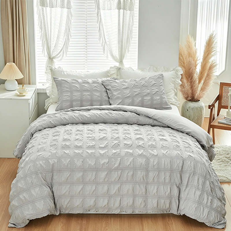 📢📢40% OFF !! ⏰3-Piece Pintuck Textured Duvet Cover Set