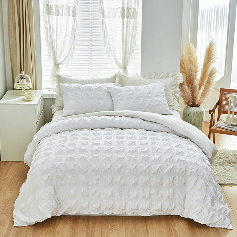 📢📢40% OFF !! ⏰3-Piece Pintuck Textured Duvet Cover Set