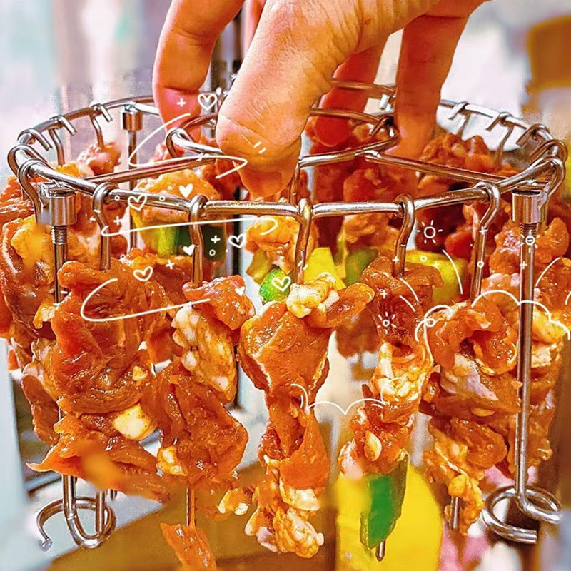 📢📢50% OFF !! ⏰Stainless Steel Round Oven Grill with Skewer