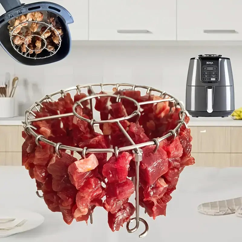 📢📢50% OFF !! ⏰Stainless Steel Round Oven Grill with Skewer