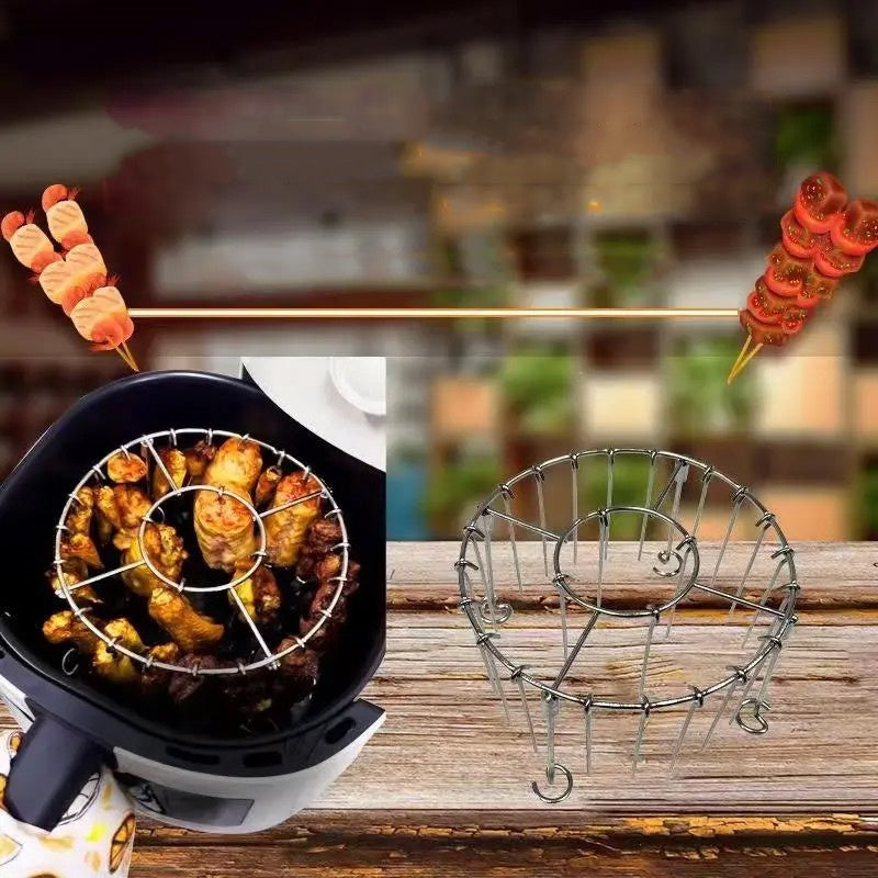 📢📢50% OFF !! ⏰Stainless Steel Round Oven Grill with Skewer
