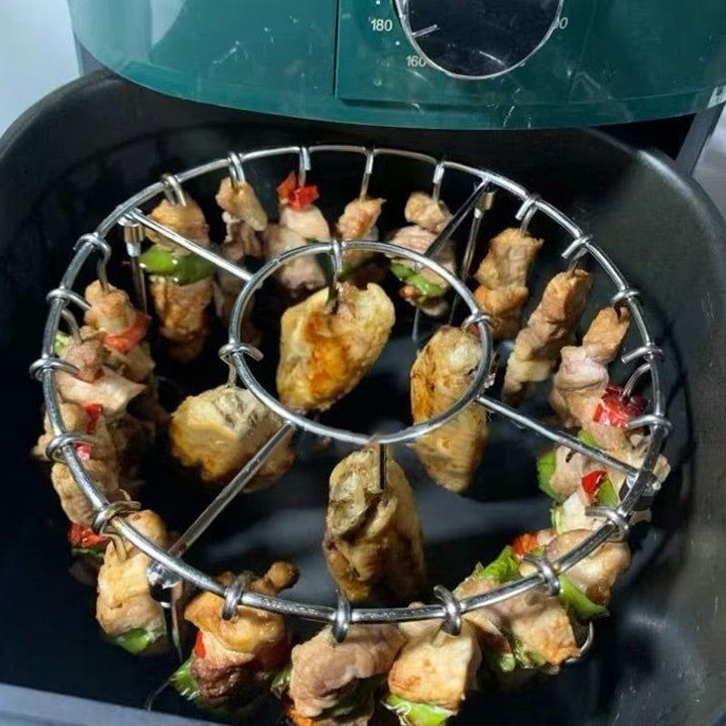 📢📢50% OFF !! ⏰Stainless Steel Round Oven Grill with Skewer