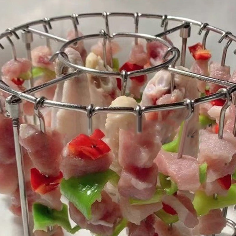 📢📢50% OFF !! ⏰Stainless Steel Round Oven Grill with Skewer