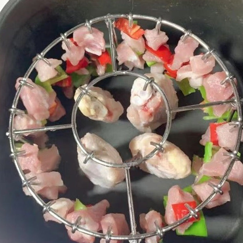 📢📢50% OFF !! ⏰Stainless Steel Round Oven Grill with Skewer