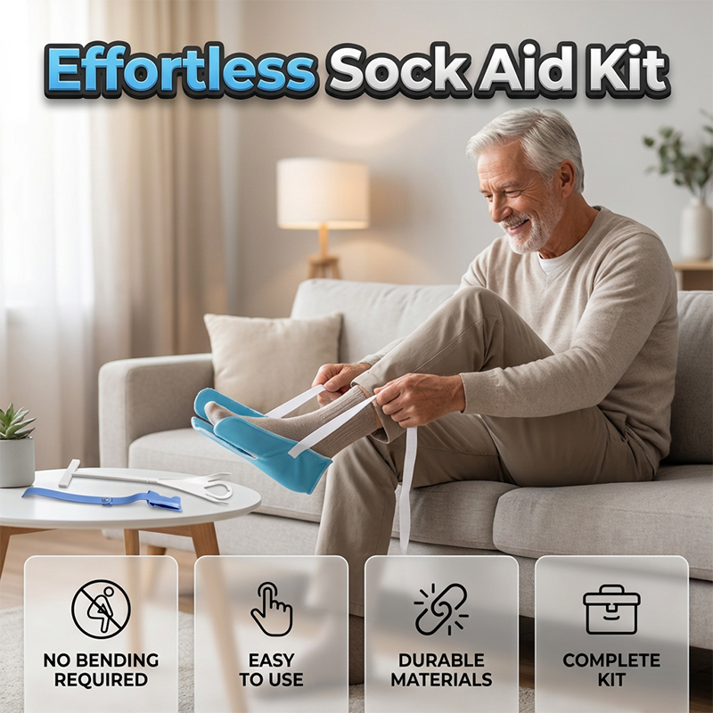 📢📢50% OFF !! ⏰No-Bend Easy-On Sock Aid with Pull Straps