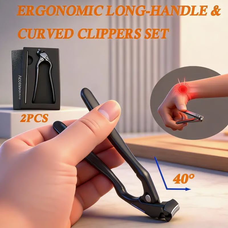 📢📢50% OFF !! ⏰Stainless Steel Curved Nail Clipper – Ergonomic & Easy for Seniors
