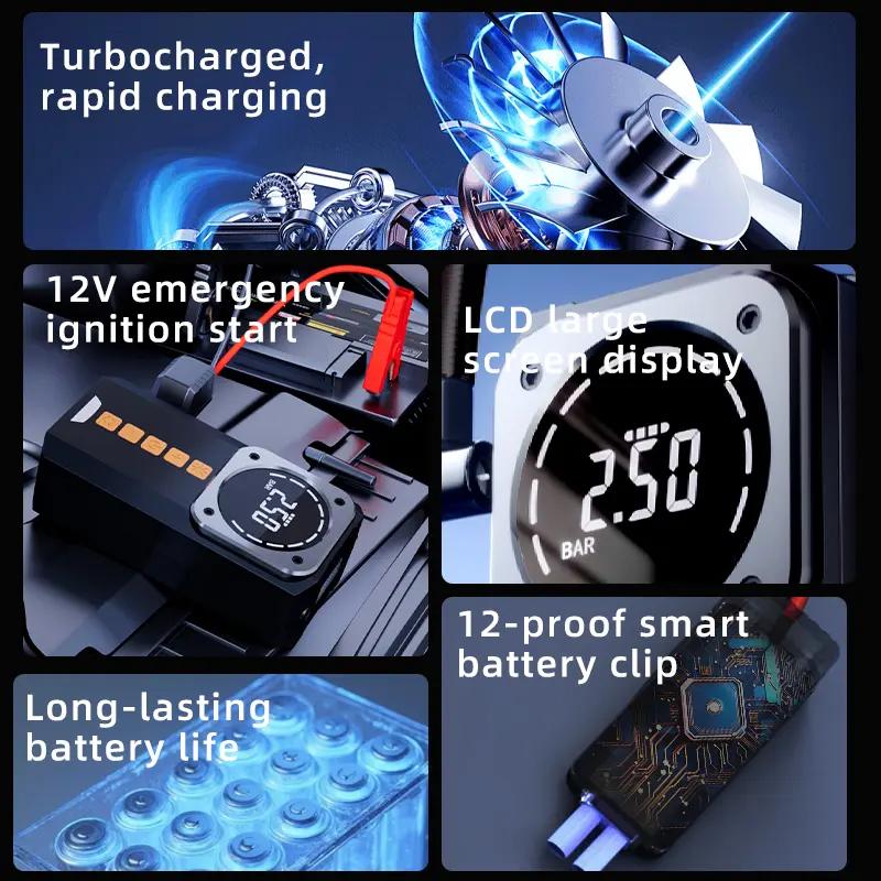 📢📢40% OFF !! ⏰Digital Display Air Compressor and Car Battery Booster