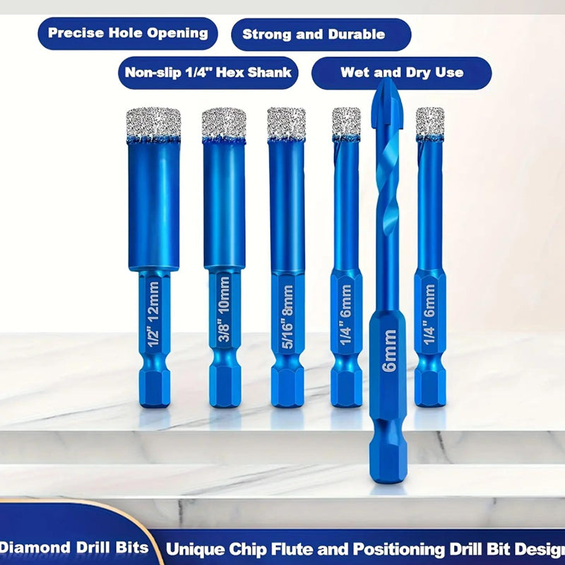 📢📢50% OFF !! ⏰Diamond Drill Bit 6-Piece Set