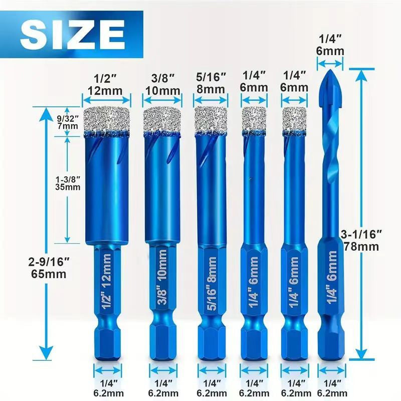 📢📢50% OFF !! ⏰Diamond Drill Bit 6-Piece Set