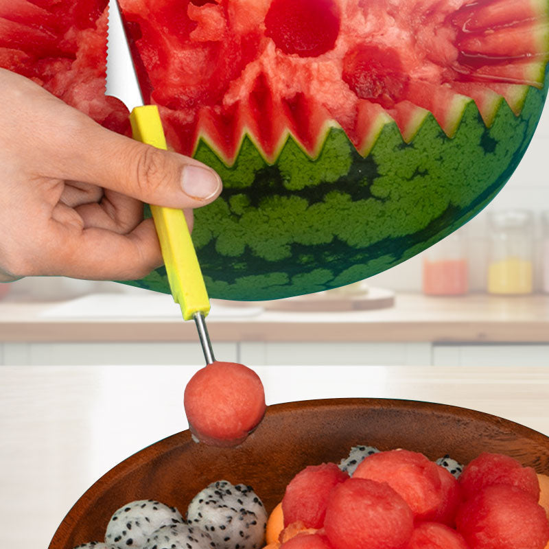📢📢50% OFF !! ⏰3-in-1 Stainless Steel Melon Baller Scoop Tool Kit