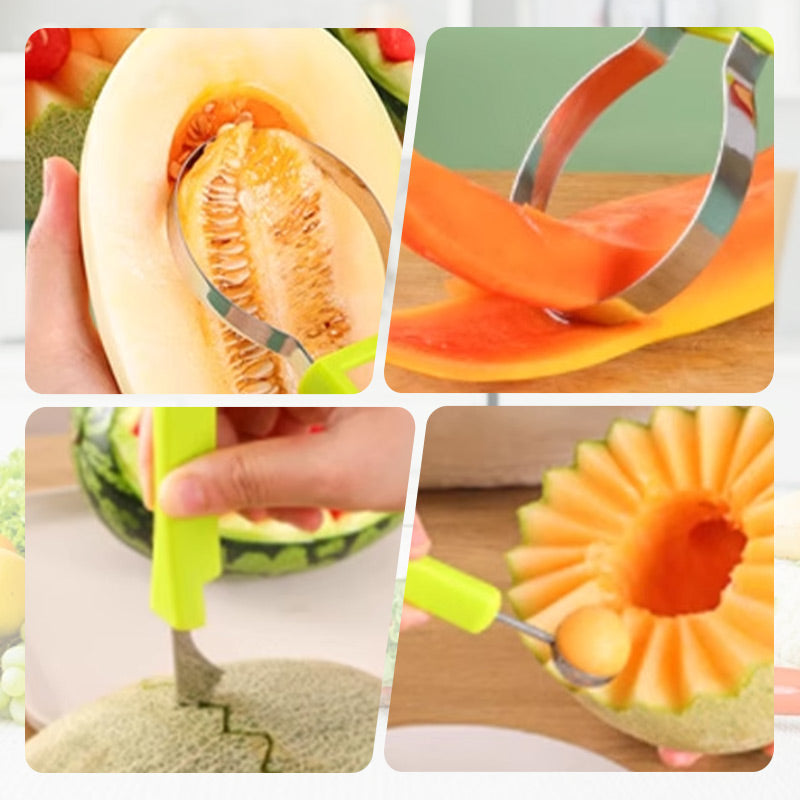 📢📢50% OFF !! ⏰3-in-1 Stainless Steel Melon Baller Scoop Tool Kit