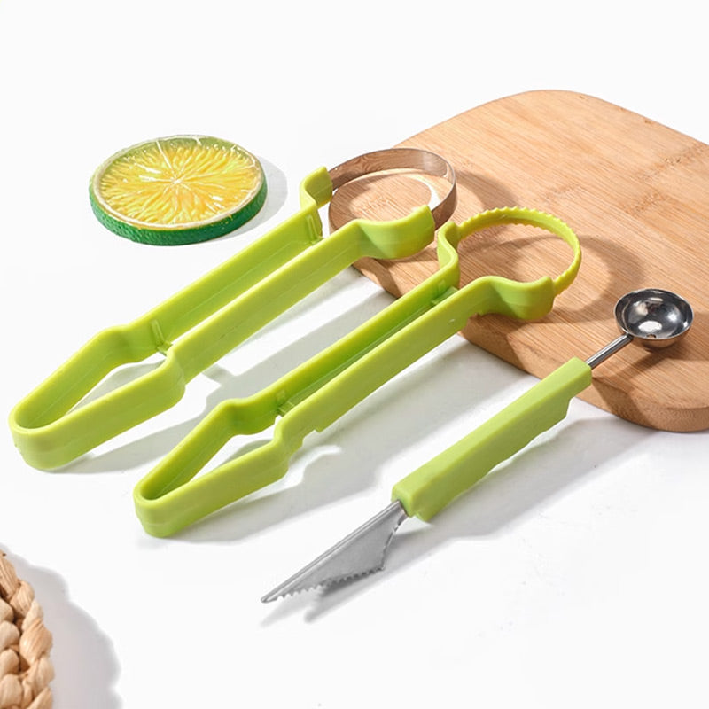 📢📢50% OFF !! ⏰3-in-1 Stainless Steel Melon Baller Scoop Tool Kit