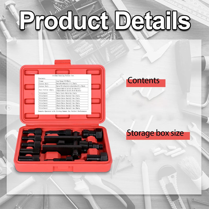 📢📢40% OFF !! ⏰10 PCS Motorcycle Bearing Puller Tool Kit