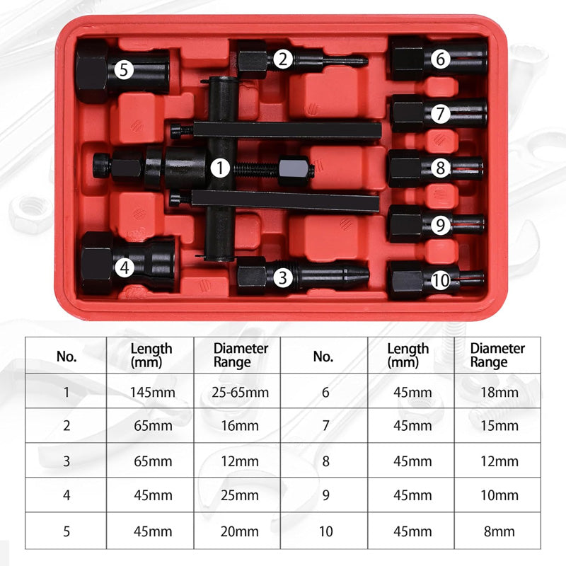 📢📢40% OFF !! ⏰10 PCS Motorcycle Bearing Puller Tool Kit