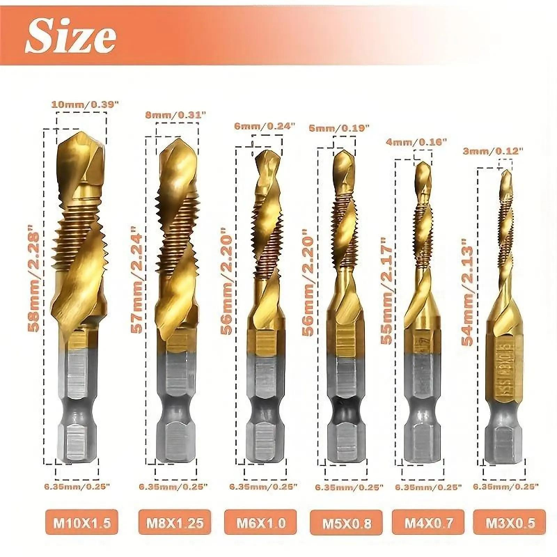 📢📢50% OFF !! ⏰6PCS Multipurpose Compound Spiral Tap Set